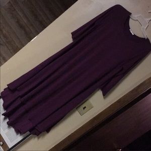 Burgundy high low midi dress